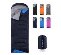 Sacos de Dormir para Adultos, Ligeros, Impermeables, para Clima frío, para niñas, niños y Hombres, para Camping, Senderismo, Viajes al Aire Libre, Caza, con Bolsas de compresión (Azul Marino)
