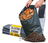 Sacos de escombros resistentes, carga de 100 kg, 25 bolsas de escombros