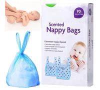 Sacos Desechables para Pañales,90 piezas Bolsas de Basura para Pañales de Bebé,Bolsas para Pañales Desechables,Bolsas para Cubos de Basura para Pañales,Bolsas de Basura para Mascotas