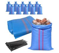 Sacos escombros de polipropileno azul ultrarresistentes 100 kg - Paquete de 10 + 10 bridas | Bolsas PP antidesgarros para construcción, escombros, jardinería y agricultura - Crisalide