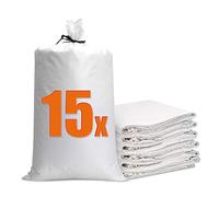 Sacos Escombros,Saco Rafia,15 Piezas Sacos para Escombros,Saco Tierra Jardin Bolsas de Basura para Escombros Bolsas Tejidas De Color Blanco 70x113cm