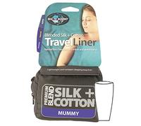 SEATO SUMMIT ASLKCTNMUMMYNB Saco sábana Seda/algodón Momia Azul Marino, Adultos Unisex, Navy, 185 x 92 cm