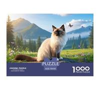 Sacré de Birmania 1000 Pieces Jigsaw Puzzles For Adults Family Challenge Toys Stress Relieving Entertainment Cultivate The Spirit of Teamwork for Family DecoRataions 70x50cm/1000pcs