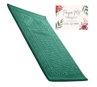 Sacred Artisans Alfombra de Rezo Islam Regalos para Musulmanes | Alfombra de Oración Musulmana Acolchada de Terciopelo Suave para Salah Ramadán Eid Hajj Viaje (Verde)