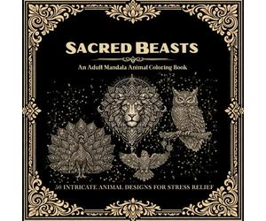 Sacred Beasts: An Adult Mandala Animal Coloring Book: 50 Intricate Animal Designs for Relaxation & Stress Relief