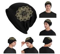 Sacred Geometry OM Mandala Men Women Adult Beanies Caps Knitted Bonnet Hat Warm Hip Hop Autumn Winter Outdoor Skullies Hats