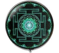Sacred Geometry - Pastillero con foto artística de mandala Sri Yantra, pastillero con encanto - Caja de dulces de cristal