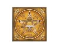 Sacred Geometry Wall Art Canvas Print Mystic Symbol Esoteric Design Modern Abstract Framed Canvas Painting for Living Room Bedroom(Framed,08x12inch(20x30cm))