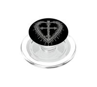 Sacred Heart of Jesus Catholic Icon Cross Church Faith PopSockets PopGrip para MagSafe