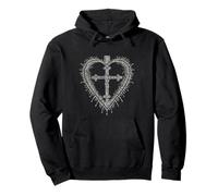 Sacred Heart of Jesus Catholic Icon Cross Church Faith Sudadera con Capucha