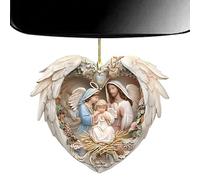 Sacred Scene Pendant - Christian Ornament for Holiday Tree | Acrylic 2D Nativity Design with Festive Charm, Christmas Decoration Accent, Spiritual Display Accessory, Hangable, Seasonal Decor