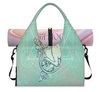 Sacred Unicorn - Bolsa deportiva de lona para mujeres y hombres, bolsa de fin de semana con compartimento para zapatos, bolsa de hombro para yoga, gimnasio, viajes, color, L, Organizador de bolsas