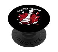 Sacrifice The Queen Funny Chess Player Strategy PopSockets PopGrip Adhesivo