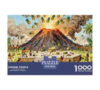 Sacrificio de Volcán en la Isla del Pacífico Puzzle De Madera Impermeable DIY Puzzles De 1000 Piezas para Adultos Desafiante Y Estimulante Rompecabezas para Decoración del Hogar