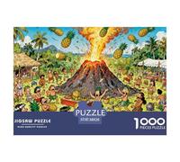 Sacrificio de Volcán en la Isla del Pacífico Puzzle De Madera Impermeable Puzzles De 1000 Piezas Regalos para Adultos Imposible Rompecabezas Juegos Desafiantes