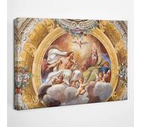 SacroArte impresión sobre lienzo Cuadros en Lienzo Salon Dormitorio Baño XXL decoración para el hogar 30x20cm religión pintura de la pared - Ángeles de la Santísima Trinidad