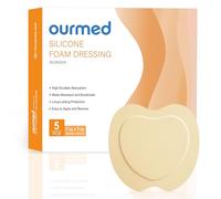 Sacrum Silicone Foam Dressing with Border - Sacral Wound Dressing Adhesive for Wound Care - Vendaje absorbente impermeable para úlceras sacrales, úlceras de presión, 7" x 7", 5 unidades