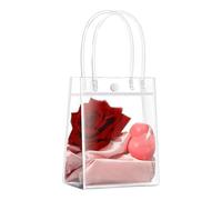 Sacs Cadeaux Transparents - Emballage Vente, Design Tote Carré Clair, Taille 20x20x8cm + Large Ouverture, Feuille Matière Plastique PVC Étanche - pour Faveur Mariage & Boutique