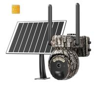 SACUMURT Camara de Vigilancia Exterior sin WiFi, Camaras de Vigilancia sin Cables Celular 4G LTE, Camara Vigilancia Exterior Solar, 2K HD Visión del Color, Sensor PIR, 360 PTZ, Audio Bidireccional