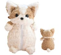 sacxi Corgi - Estuche para bolígrafos y lápices con diseño de perro | Organizador de animales de peluche | Caja de papelería con cremallera de dibujos animados | Bolsa de maquillaje y decoración de