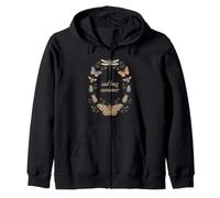 Sad Bug Summer Vintage Insecto Botánico Corona Estilo Sudadera con Capucha