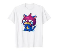 Sad Crying Onion Cat Cartoon Funny Chopping Onions Meme Camiseta gráfica económica, Hombre, Blanco, L