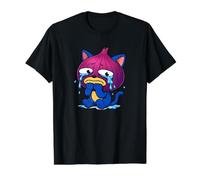 Sad Crying Onion Cat Cartoon Funny Chopping Onions Meme Camiseta gráfica económica, Hombre, Negro, L