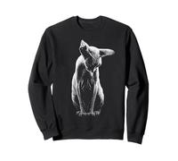Sad Sphynx Cat Meme Emocional Felino Minimalista Sketch Art Sudadera