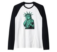 Sad Statue of Liberty Camiseta Manga Raglan