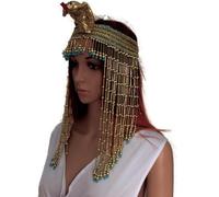 Saddgo Delicada diadema de cosplay para Halloween, cosplay, reina de Egipto, cuentas doradas, pulseras de cuentas de Halloween
