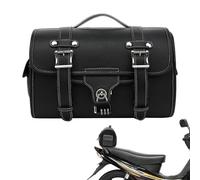 Saddle Bag - Leather Tail Bag | 31 cm Motorcycle Rear Seat Ba.g | Tear Resistant Retro Design Large Capacity Smooth Zip with Straps for Secure Storage During Travel Commuting or Outdoor Rides