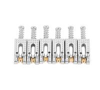 Saddle for Electric Guitar, Guitar Saddle, Bridge Roller Saddles 6pcs Roller Saddles para Guitarra Eléctrica 4 Colores (SILVER)