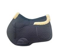 Saddle Pad With Anti-Skid Shock Absorption Design Thickened Fluff Sweat Food Steamer Pocket For Horse Riding Supplies para Caballo(White)