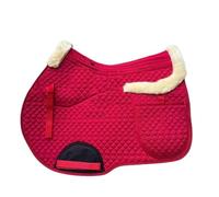 Saddle Pad With Anti-Skid Shock Absorption Design Thickened Fluff Sweat Food Steamer Pocket For Horse Riding Supplies para Caballo(Red)