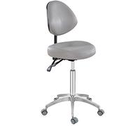 Saddle Stool Chair With Back Support,Rolling Esthetician Seat,Adjustable Backrest Angle,360 ° Rotation,For Salon Tattoo Shop Spa Home Dentist Clinic, LJJY-KK, Grey