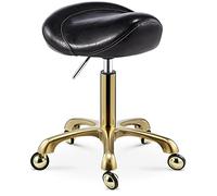 Saddle Stool on Wheels Swivel,Height Adjustable Swivel Stools,High Density Rebound Sponge,Carrying 220 Pounds,For Beauty Salon Kitchen Spa Hairdressing Manicu, LJJY-KK, Black