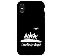 Saddle Up Boys Nacimiento de Jesús Tres Wisemen Cowboy Theme Carcasa para iPhone X/XS