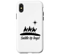 Saddle Up Boys Nacimiento de Jesús Tres Wisemen Cowboy Theme Carcasa para iPhone X/XS