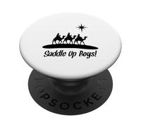 Saddle Up Boys Nacimiento de Jesús Tres Wisemen Cowboy Theme PopSockets PopGrip Adhesivo