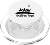 Saddle Up Boys Nacimiento de Jesús Tres Wisemen Cowboy Theme PopSockets PopGrip para MagSafe