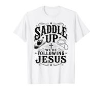 Saddle Up Estaban siguiendo a Jesús Fe Biblia Escritura Dios Camiseta