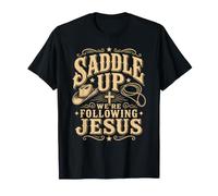 Saddle Up Estaban siguiendo a Jesús Fe Biblia Escritura Dios Camiseta