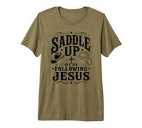 Saddle Up Estaban siguiendo a Jesús Fe Biblia Escritura Dios Camiseta Premium