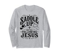 Saddle Up Estaban siguiendo a Jesús Fe Biblia Escritura Dios Manga Larga