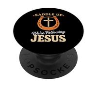 Saddle Up Estaban siguiendo a Jesús Fe Biblia Escritura Dios PopSockets PopGrip Adhesivo