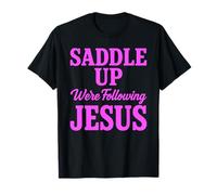 Saddle Up Estaban siguiendo a Jesús Fe Escritura Cristiana Dios Camiseta
