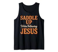 Saddle Up Estaban siguiendo a Jesús Fe Escritura Cristiana Dios Camiseta sin Mangas