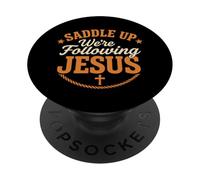 Saddle Up Estaban siguiendo a Jesús Fe Escritura Cristiana Dios PopSockets PopGrip Adhesivo