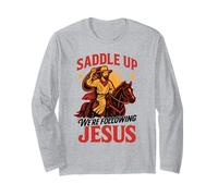 Saddle Up Estaban siguiendo Las Escrituras cristianas de fe de Jesús Manga Larga
