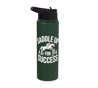Saddle Up For Success Horse Rider Jump Stainless Steel Insulated Water Bottle